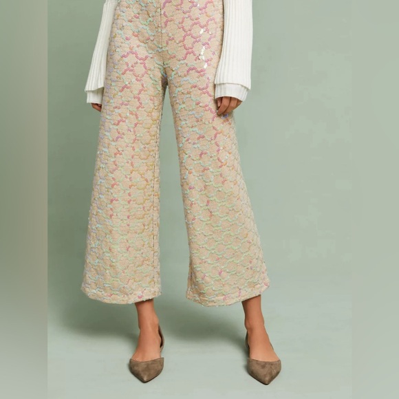 Anthropologie Showstopper Sequined Wide-Legs - Picture 2 of 6